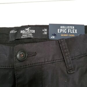 New Hollister Epic Flex Chino Skinny Mens Jeans 30x30(31x28.5) Black NWT